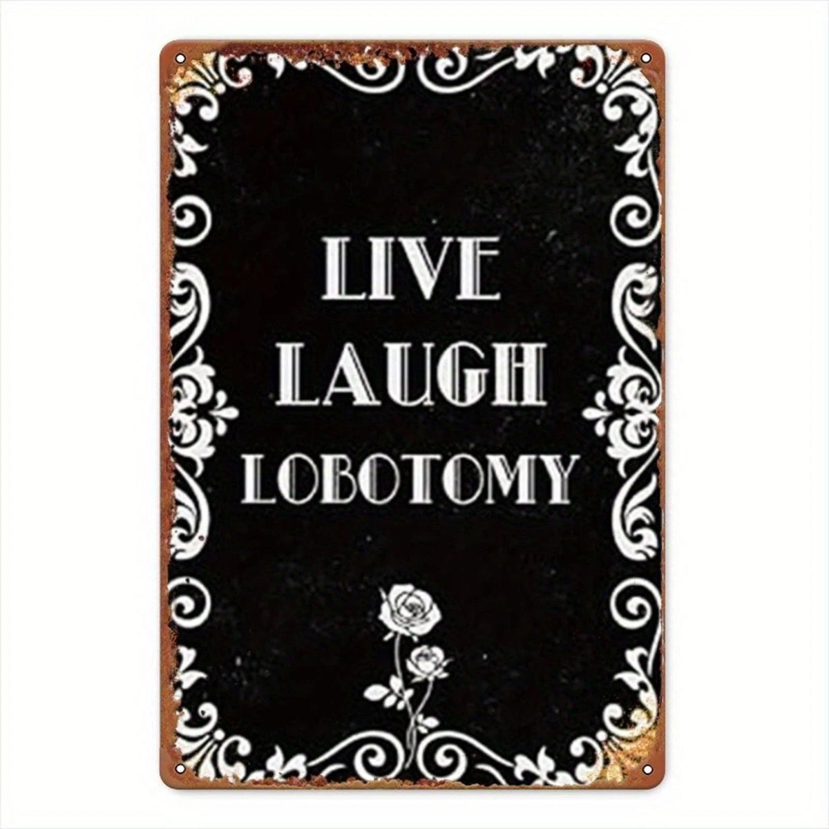 Vintage Living Leaf Cutting Perfect Wall Art Aluminum Sign — product artwork