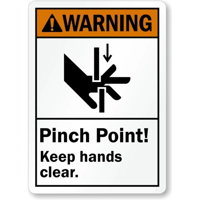 Pinch Point Hands Warning Aluminum Sign — product artwork