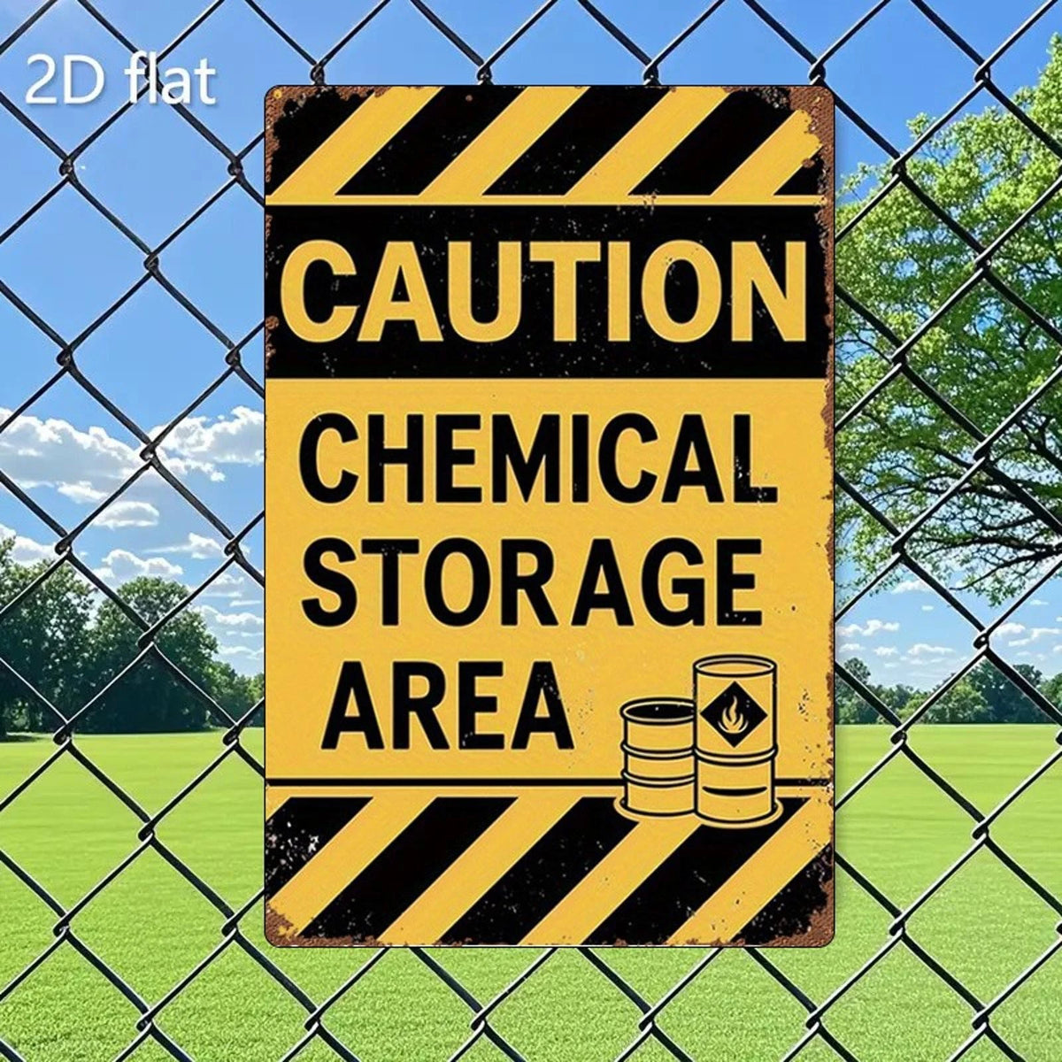 Chemical Storage Funny Industrial Aluminum Sign — product artwork