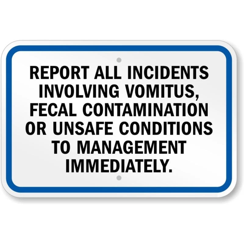 Pennsylvania Fecal and Vomitus Pool Aluminum Sign — product artwork