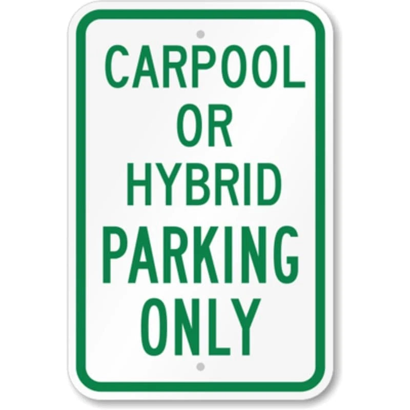 Carpool Hybrid Parking Aluminum Sign — product artwork