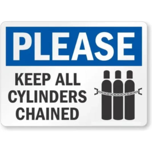 Keep All Cylinders Chained Please Aluminum Sign — product artwork