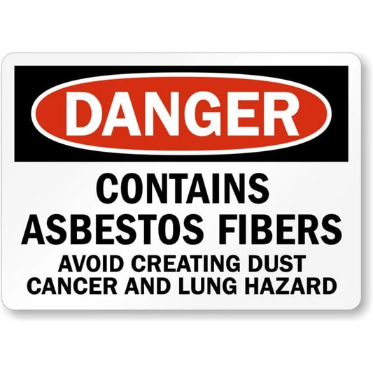 Danger Contains Asbestos Fibers Large Text Aluminum Sign — product artwork