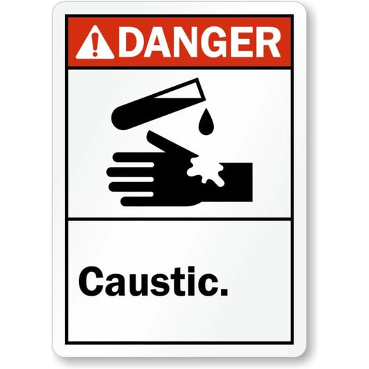 Caustic Danger Heavy Duty Aluminum Sign — product artwork