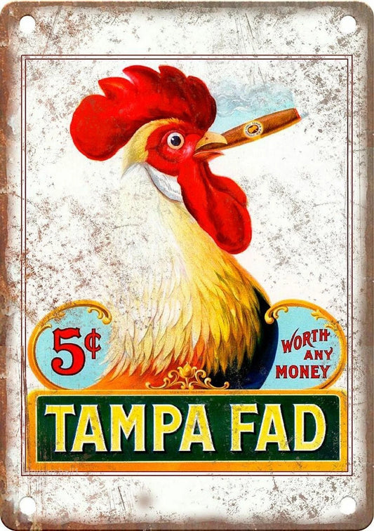 Cigar Box Tampa Fad Reproduction Aluminum Sign — product artwork