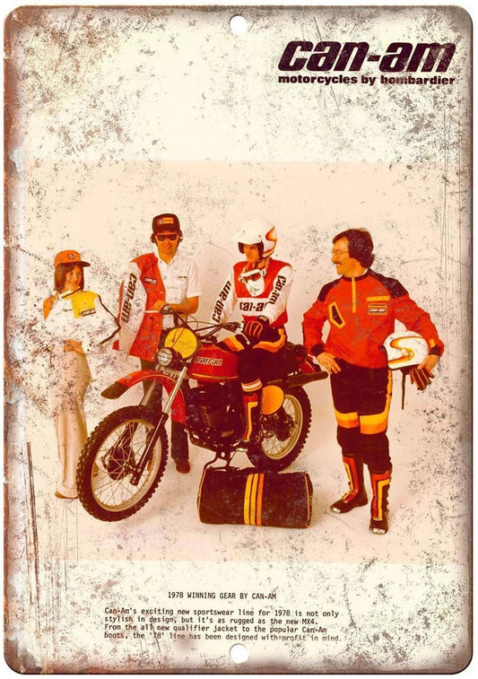 Vintage Dirt Bike Can-am 1978 MX4 Aluminum Sign — product artwork