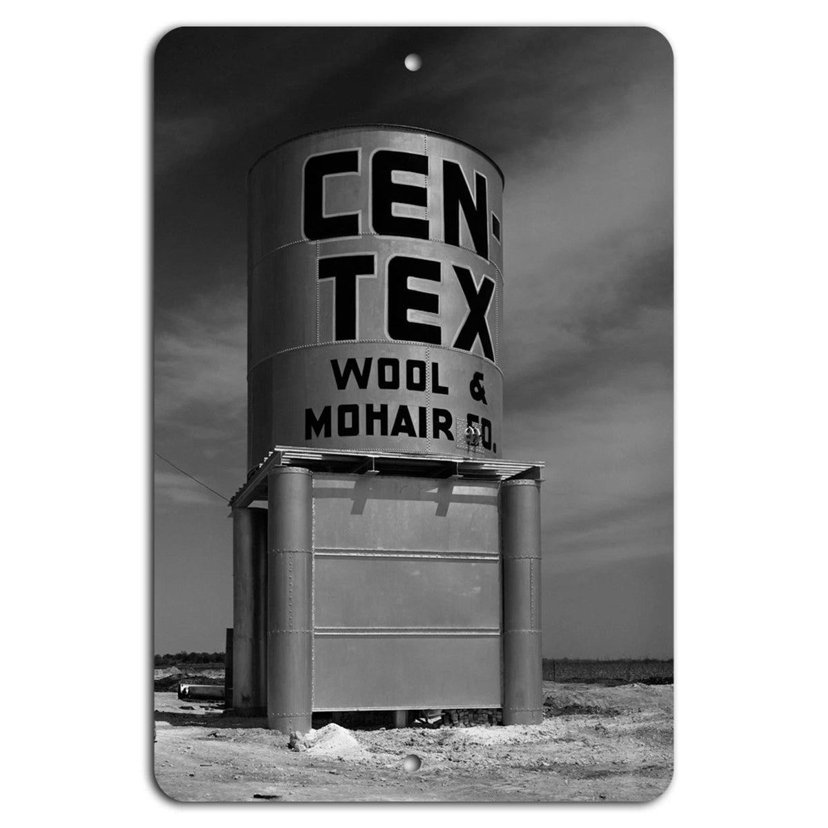 Vintage Cen-tex Wool Mohair Co Rustic Aluminum Sign — product artwork