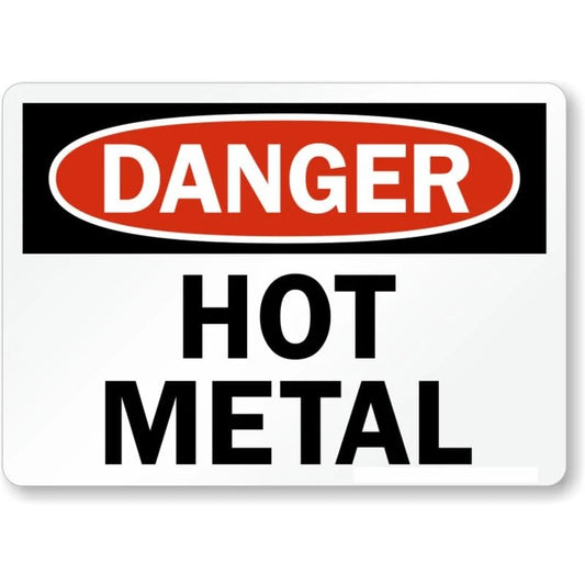 Hot Danger Aluminum Sign — product artwork