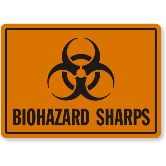 Biohazard Sharps Aluminum Sign — product artwork