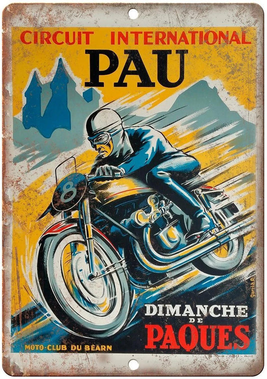 Dimanche Paques Circuit Pau International Aluminum Sign — product artwork