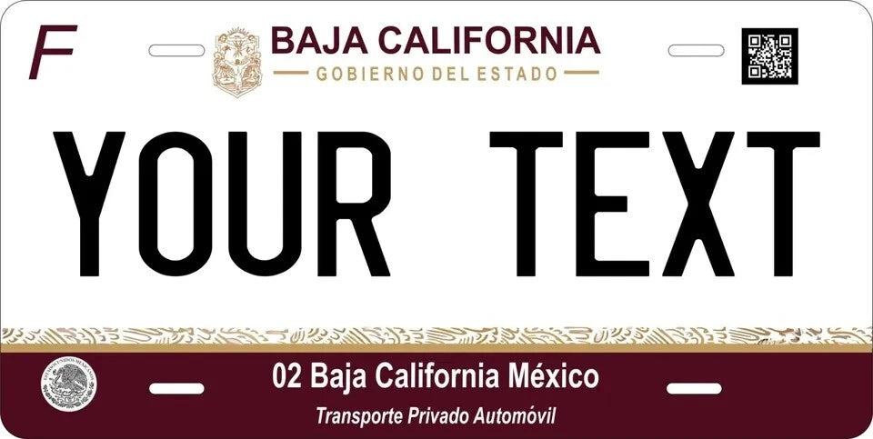 Baja California 2020 Personalized Replica License Plate — product artwork