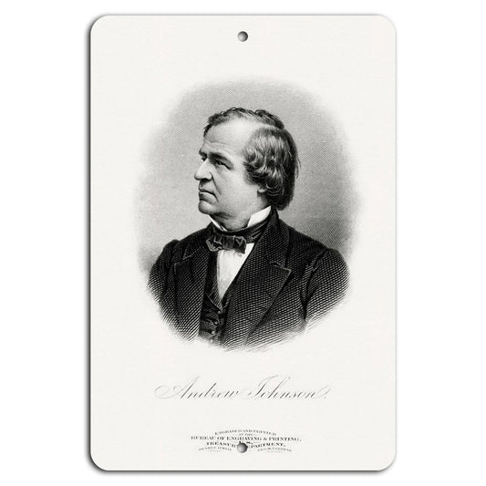 Andrew Johnson Portrait Vintage Historical Wall Art Aluminum Sign — product artwork