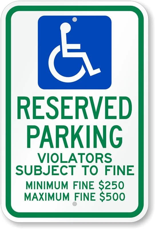 Handicap Parking Ada Reserved Aluminum Sign — product artwork