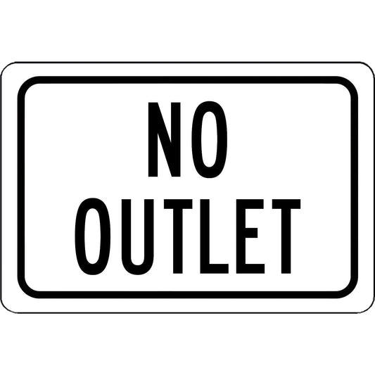 No Outlet Funny Novelty Street Aluminum Sign — product artwork