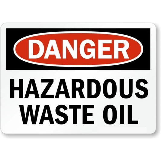 Hazardous Waste Oil Danger Aluminum Sign — product artwork