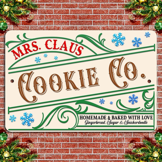 Mrs Claus Vintage Holiday Decorative Aluminum Sign — product artwork