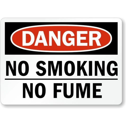 No Fume Danger Aluminum Sign — product artwork