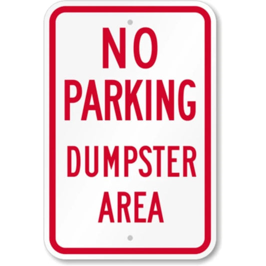 Dumpster Area Aluminum Sign — product artwork