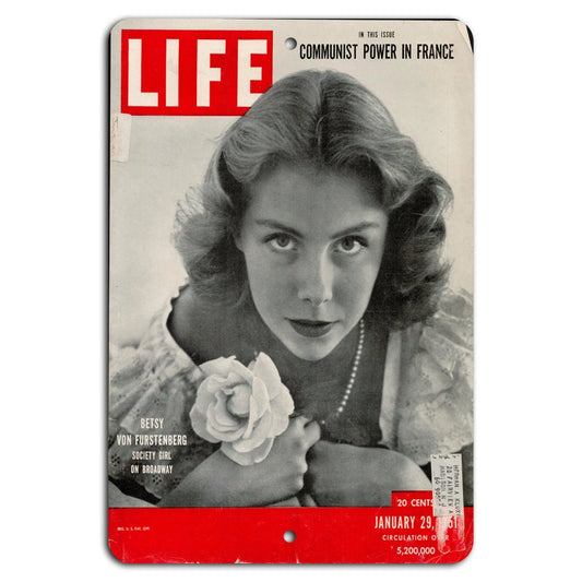 Vintage LIFE Magazine Retro 1950s Glamour Aluminum Sign — product artwork