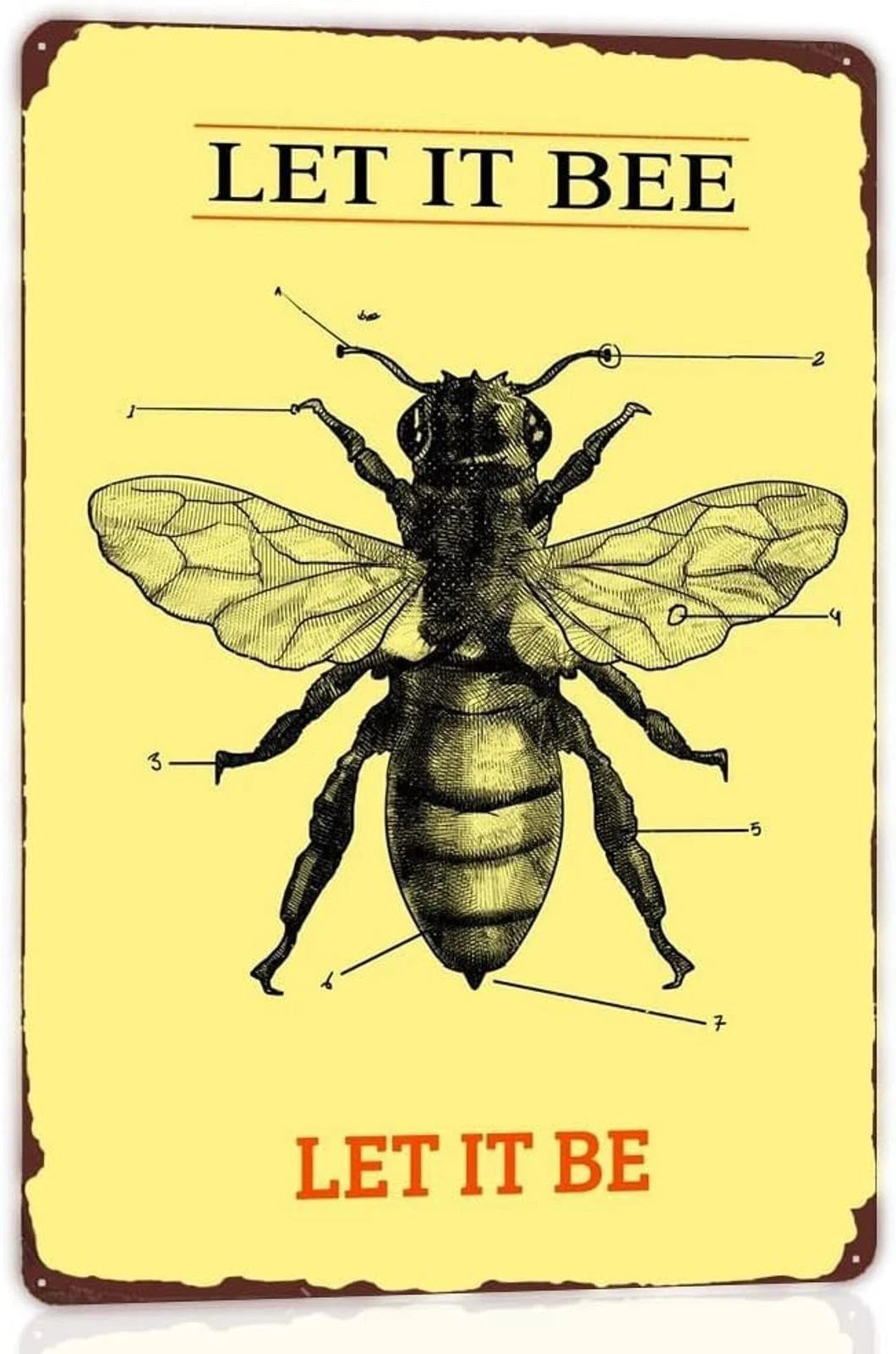 Vintage Bee Funny Bee Lover Wall Art Gift Aluminum Sign — product artwork