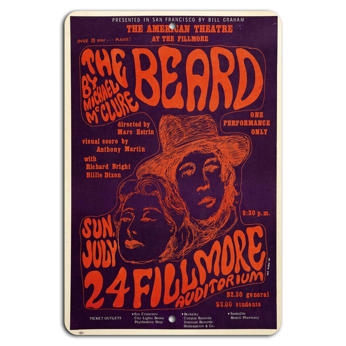 Groovy Nights the Fillmore Retro Art Aluminum Sign — product artwork