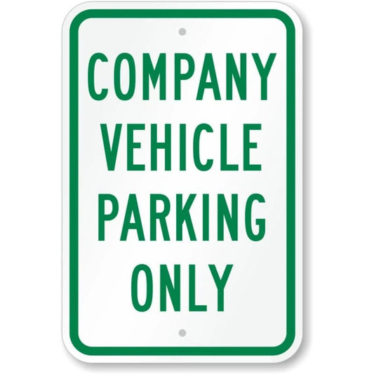 Company Vehicle Parking Only Aluminum Sign — product artwork