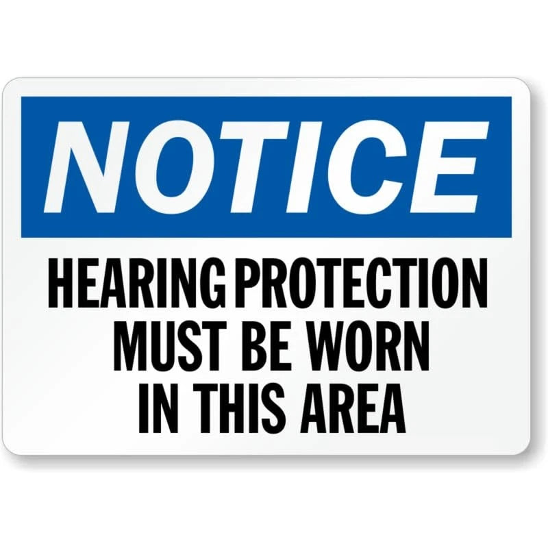 Hearing Protection Area Notice Aluminum Sign — product artwork
