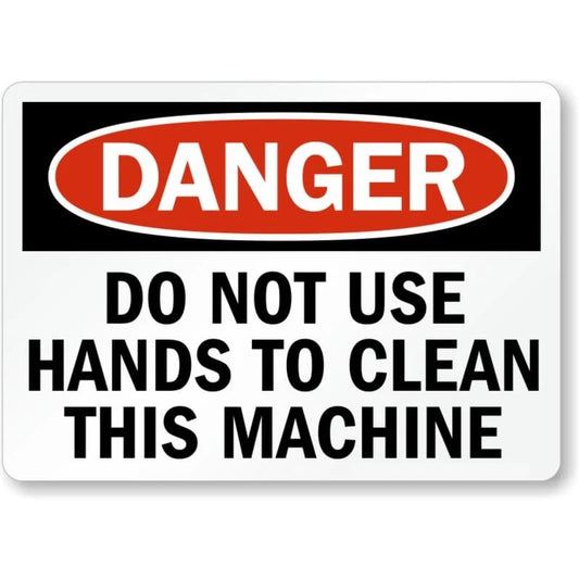 Danger Do Not Use Hands Safety Aluminum Sign — product artwork