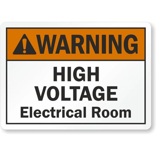 High Voltage Electrical Room Ansi Warning Aluminum Sign — product artwork