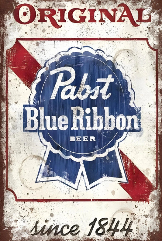 Pabst Blue Ribbon Original Since 1844 Aluminum Sign — product artwork