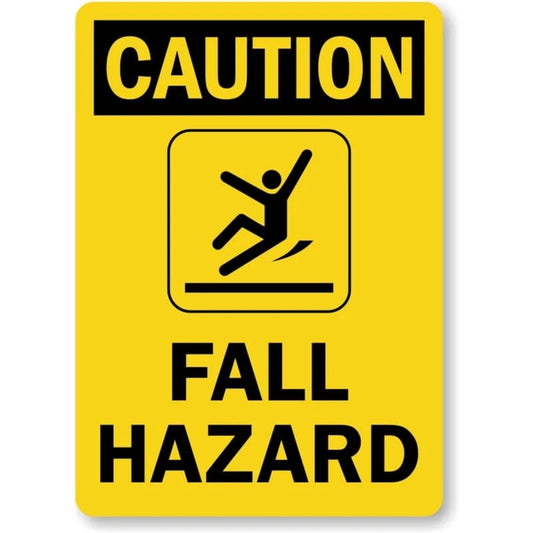 Fall Hazard Caution Aluminum Sign — product artwork