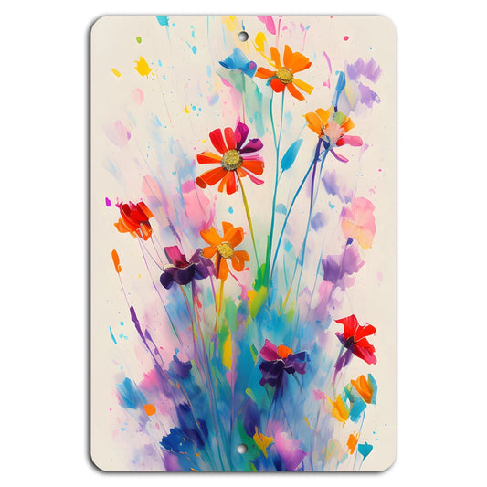 Decorative Vibrant Blooms Floral Aluminum Sign — product artwork