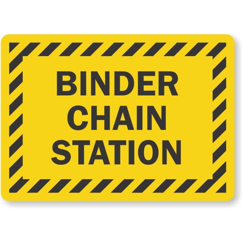 Binder Chain Station Truck Aluminum Sign — product artwork