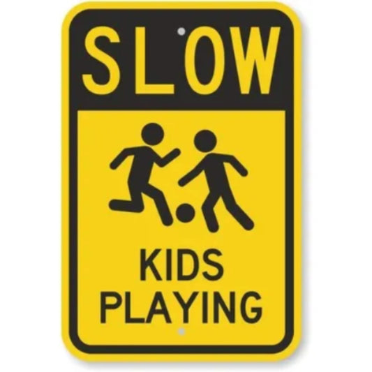 Slow Kids Playing Aluminum Sign — product artwork