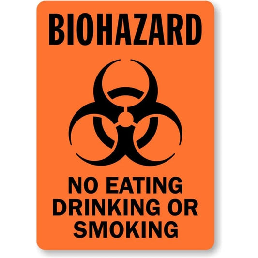 Biohazard No Eating Aluminum Sign — product artwork