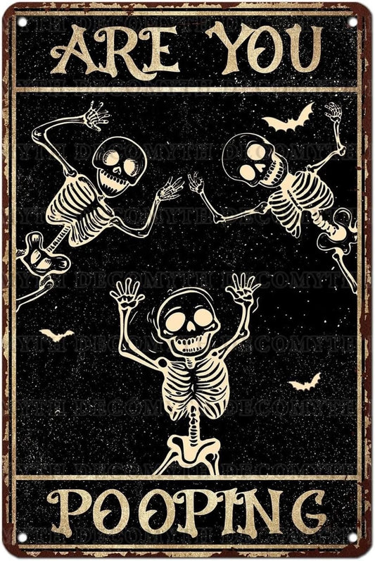 Halloween Skull Funny Garage Aluminum Sign — product artwork
