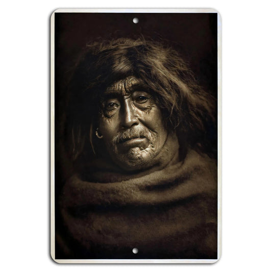 Vintage Handmade Portrait Rustic Art Aluminum Sign — product artwork