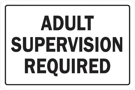 Novelty Sticker Tiger Adult Supervision Required Funny Aluminum Sign — product artwork
