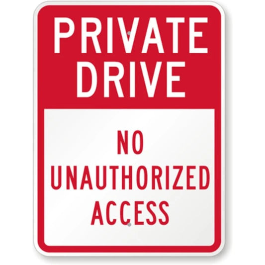 Private Drive No Access Aluminum Sign — product artwork