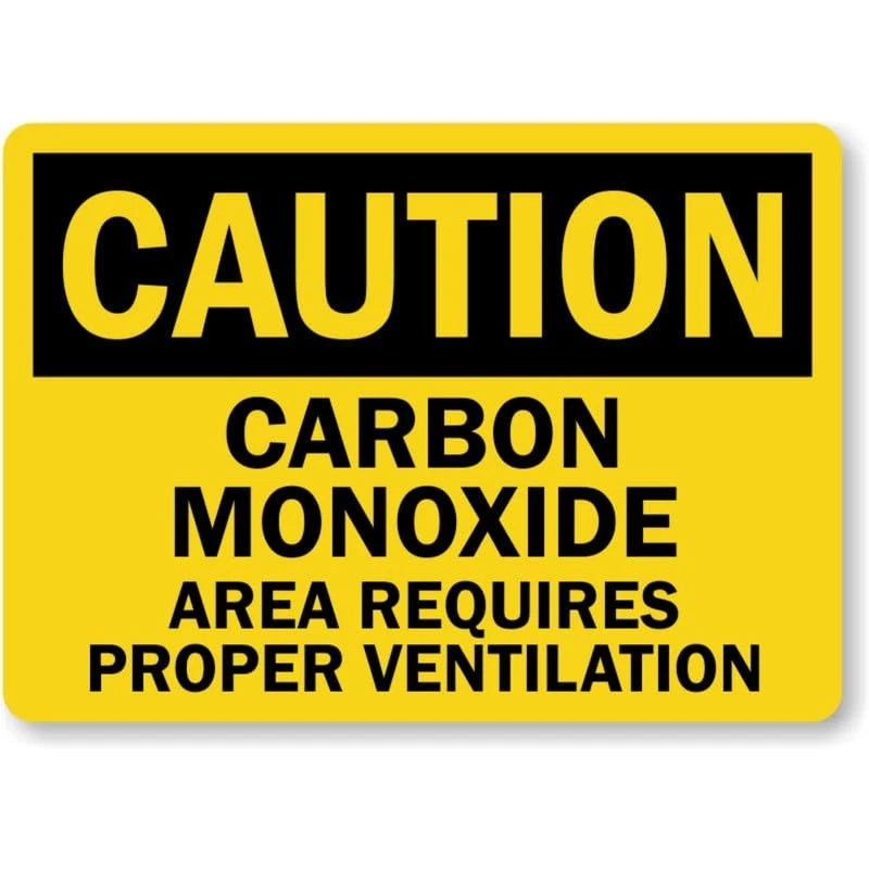 Carbon Monoxide Area Caution Safety Aluminum Sign — product artwork