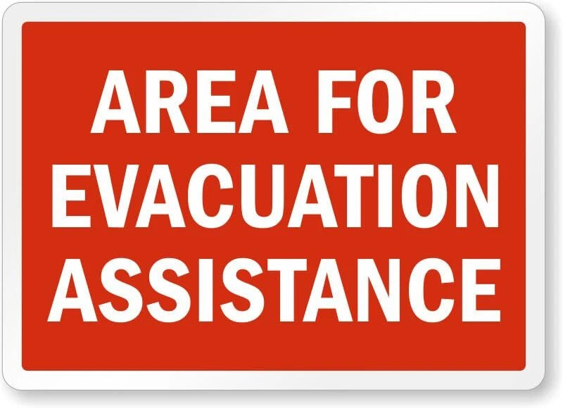 Evacuation Assistance Safety Aluminum Sign — product artwork