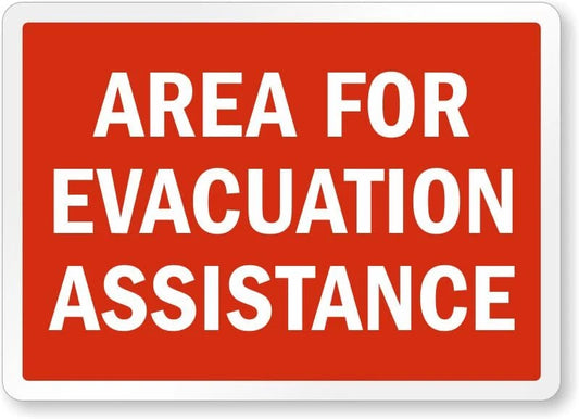 Evacuation Assistance Safety Aluminum Sign — product artwork