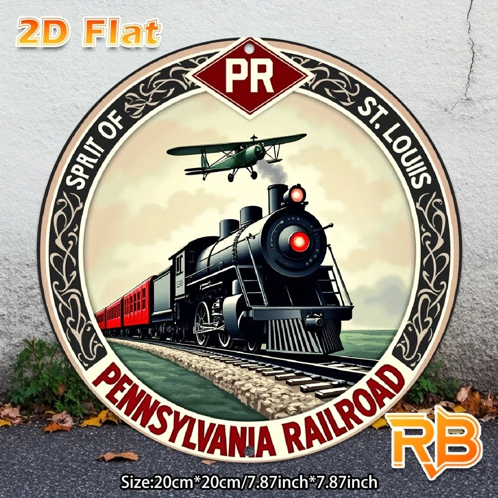 Vintage Railroad Southern Railroad Pennsylvania Round Aluminum Sign — product artwork