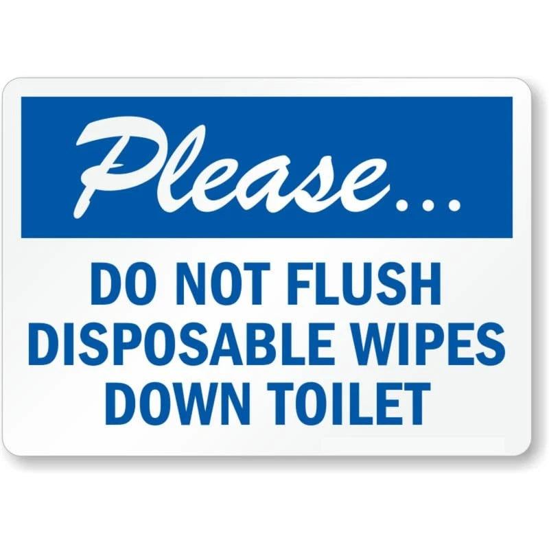 Dont Flush Wipes Toilet Aluminum Sign — product artwork
