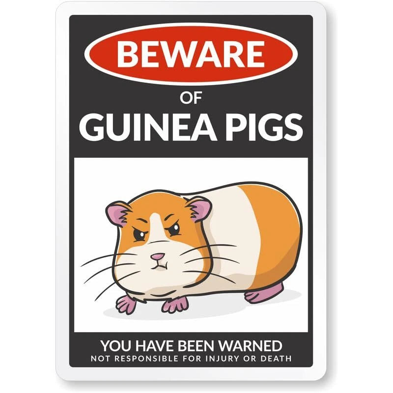 Beware of Guinea Pigs Aluminum Sign — product artwork
