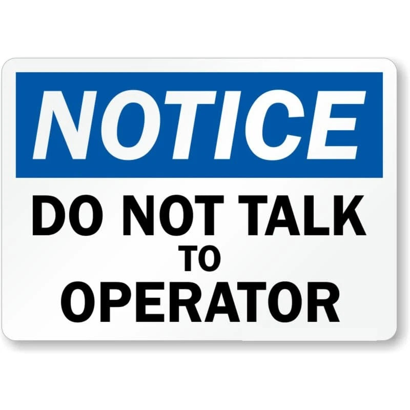 Do Not Talk Notice Aluminum Sign — product artwork
