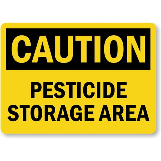 Pesticide Storage Area Caution Aluminum Sign — product artwork