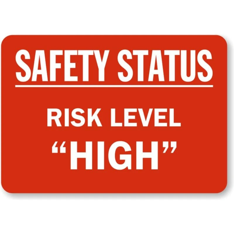 Safety Status Risk High Aluminum Sign — product artwork