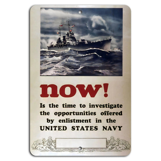 U.S. Navy Patriotic Vintage Vertical Aluminum Sign — product artwork