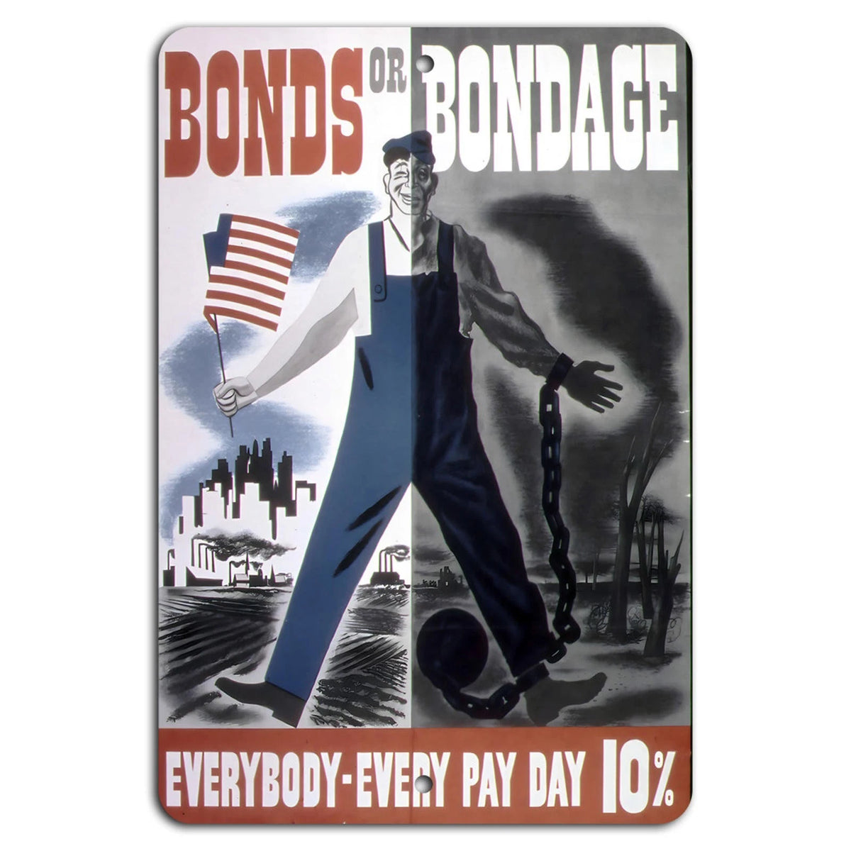 Freedom Investment Vintage Aluminum Sign — product artwork